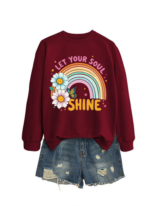 Sweatshirt pour femmes avec dégradé coloré et design graphique floral Chic & Stil