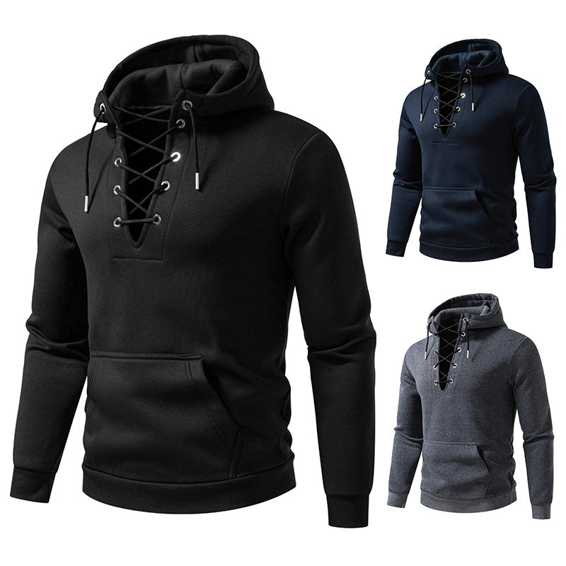 Men's hoodie with trendy lacing design Lune London