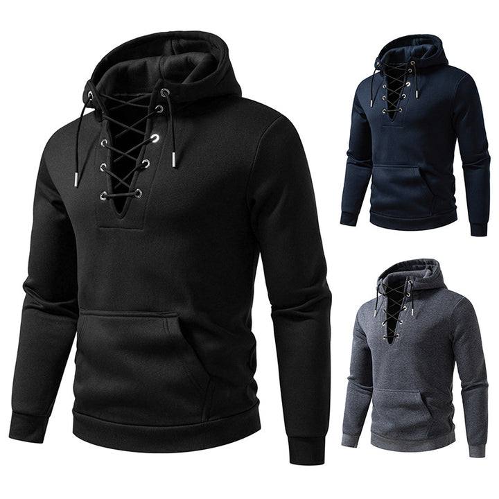 Men's hoodie with trendy lacing design Lune London