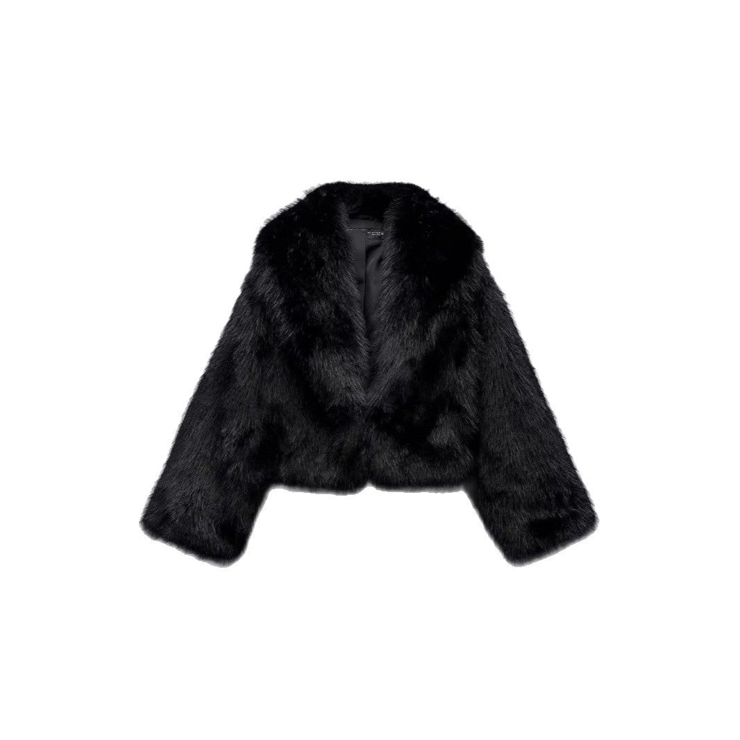 Ladies Chic Faux Fur Blazer Lune London