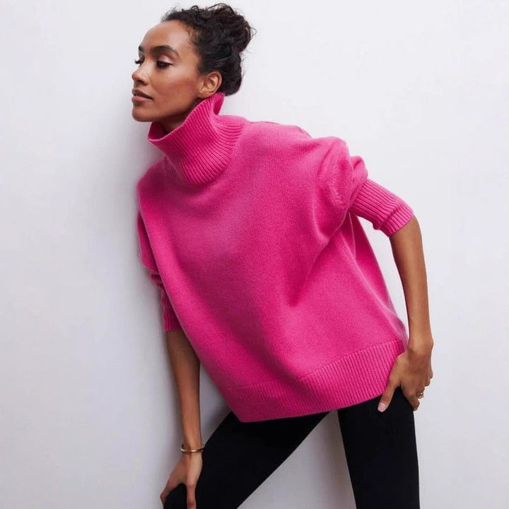 Women's Oversized Turtleneck Sweater Made Of Soft Knit Lune London