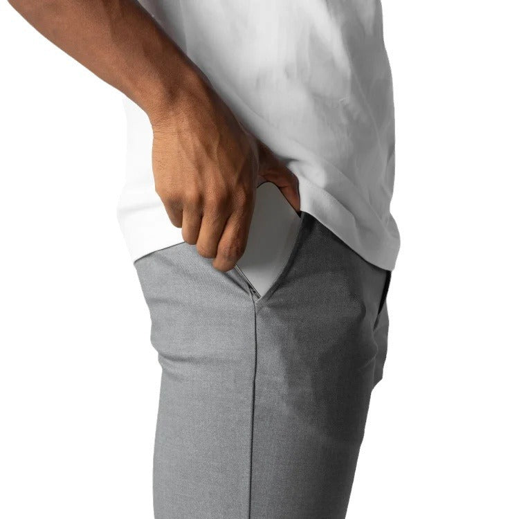 Men's Chino Pants with Slim Fit Cut and Elastic Waistband Lune London