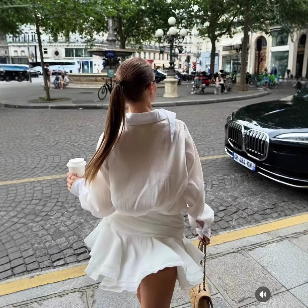 Blouse dresses for women with an elegant ruffle detail Lune London