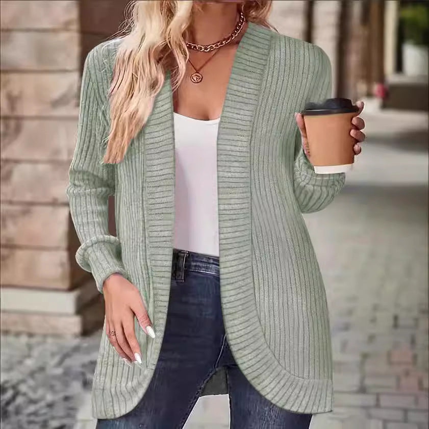 Women’s comfy knit cardigan with modern ribbed pattern Chic and Style