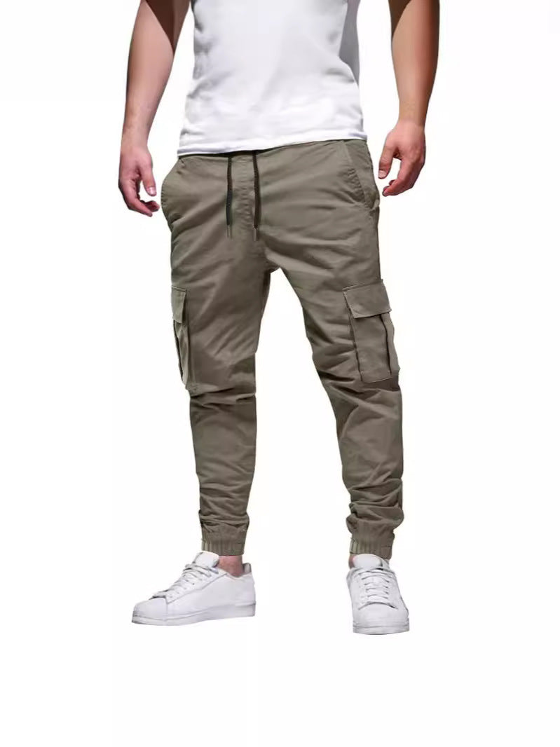 Casual cargo pants for men with elastic waistband and practical pockets Lune London