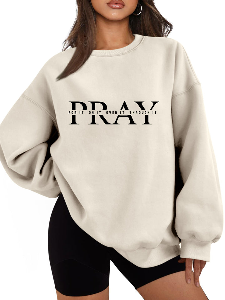 Sweatshirt femme à coupe oversize et impression inspirante Chic & Stil