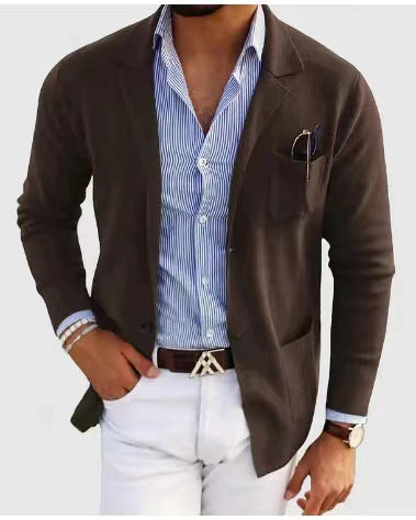 Elegant knit jacket for men with a discreet design and practical pockets Lune London
