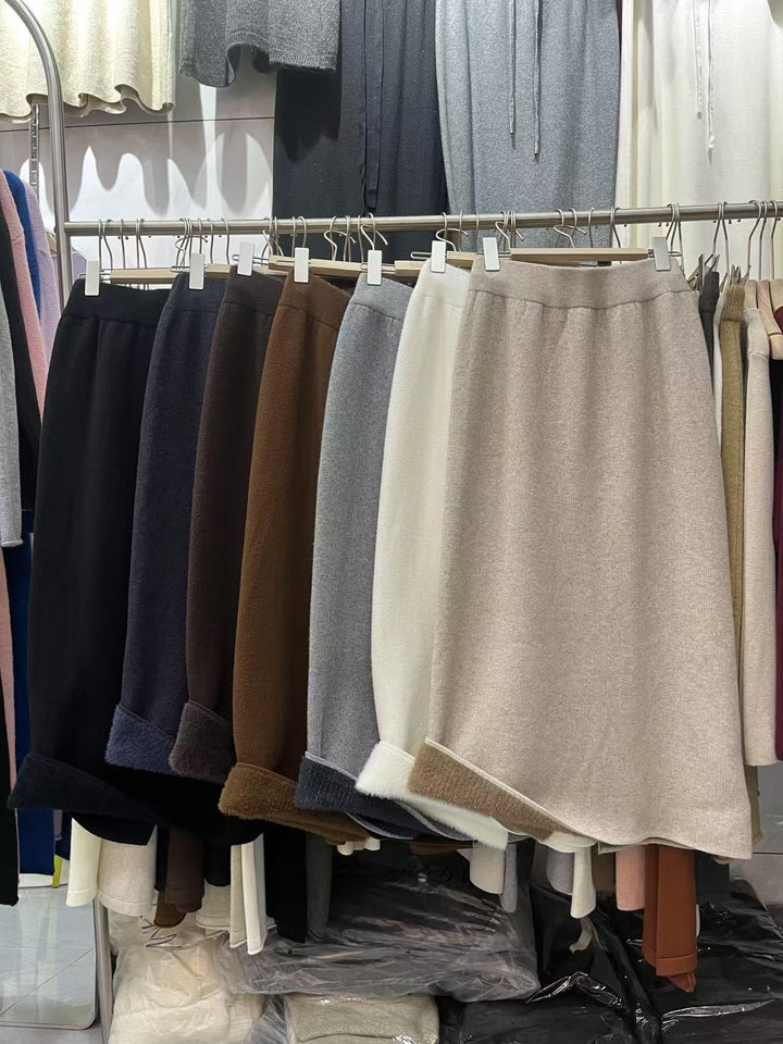 Jupe midi pour femmes en tricot de la plus haute qualité avec une silhouette élégante Chic & Stil