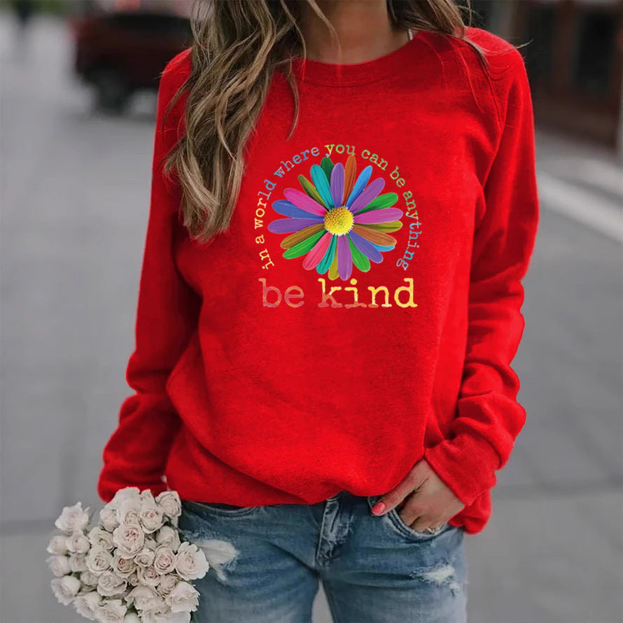 Sweatshirt pour femmes avec un design floral motivant coloré et un intérieur doux Chic & Stil
