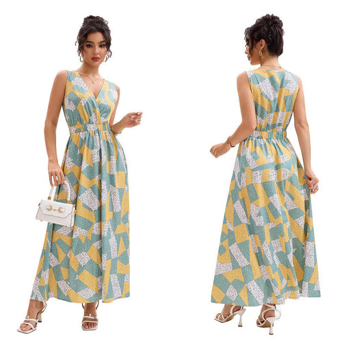 Lune London geometric print maxi dress for women