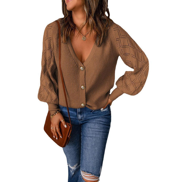 Wool coat for women with a refined diamond structure and a deep V neck Lune London