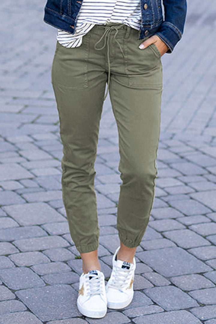 Comfortable cargo pants for women with elastic waist and practical pockets Lune London