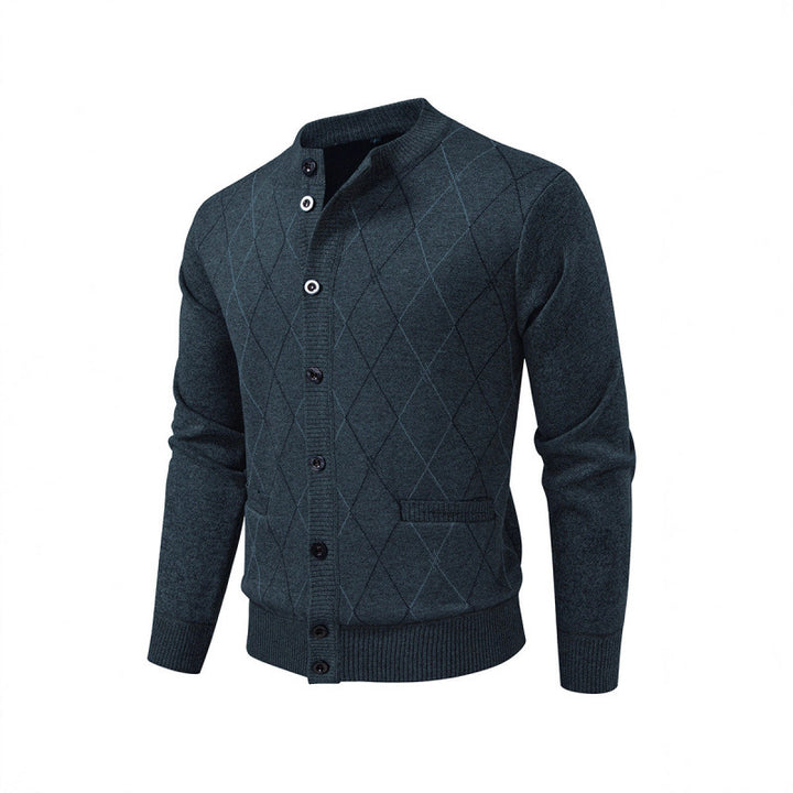 Men's knitted jacket with a modern diamond pattern Lune London