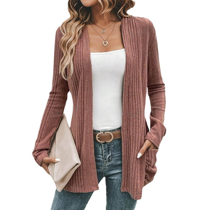 Knit jacket for women with open design and practical pockets Lune London