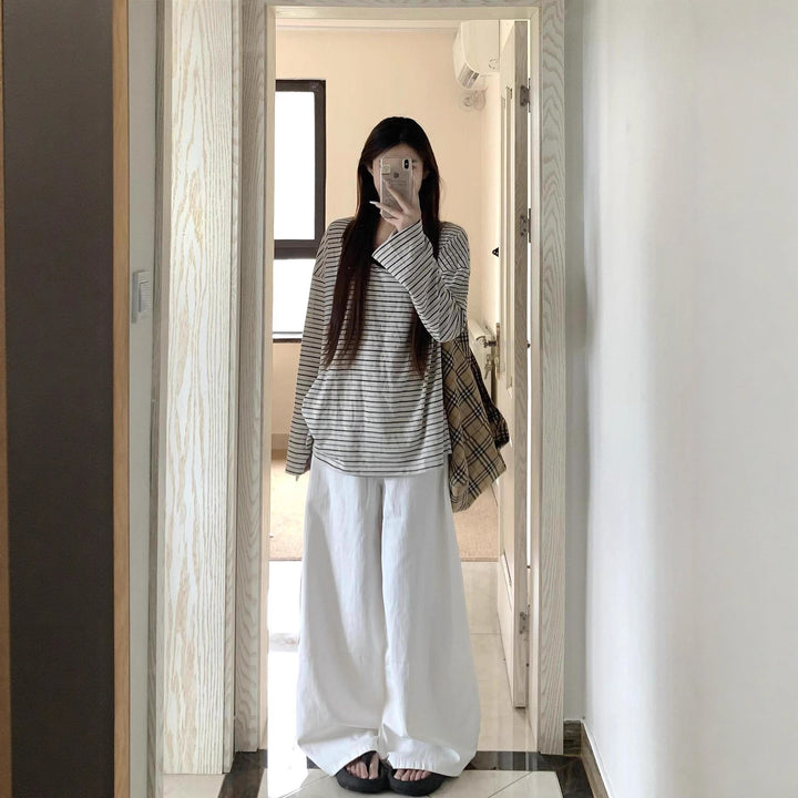 Women's casual long-sleeve T-shirt with maritime striped pattern Chic & Stil