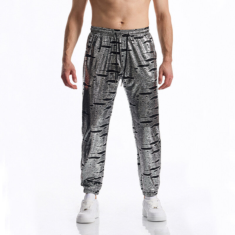 Sporty men's jogger pants with a shiny finish Lune London