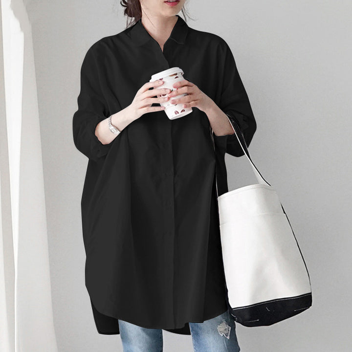 Plus size button-up blouse for women Lune London