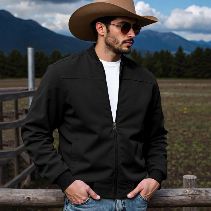 Men's bomber jacket with practical side pockets and contrasting cuffs Lune London