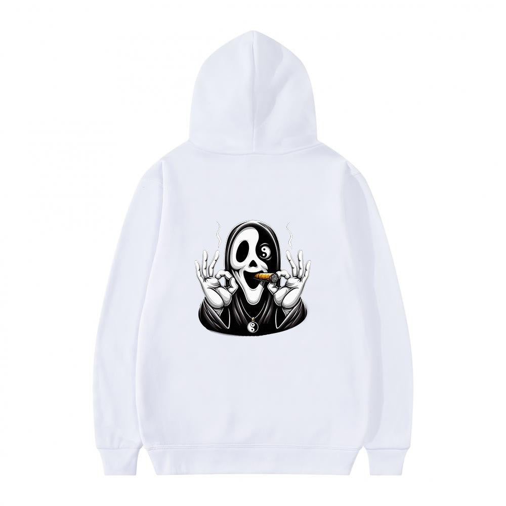Women's hoodie with artistic skull print and casual fit Chic & Stil