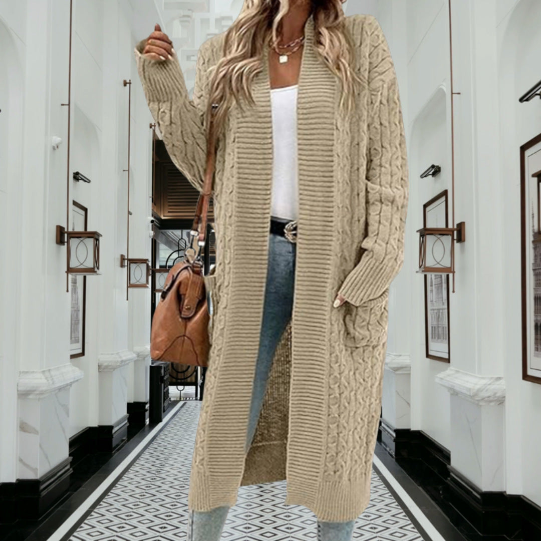 Cardigan femme en tricot épais avec design ouvert et poches pratiques Chic & Stil