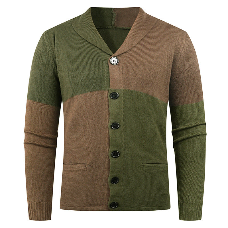 Men's knitted jacket with modern braid pattern and practical pockets Lune London