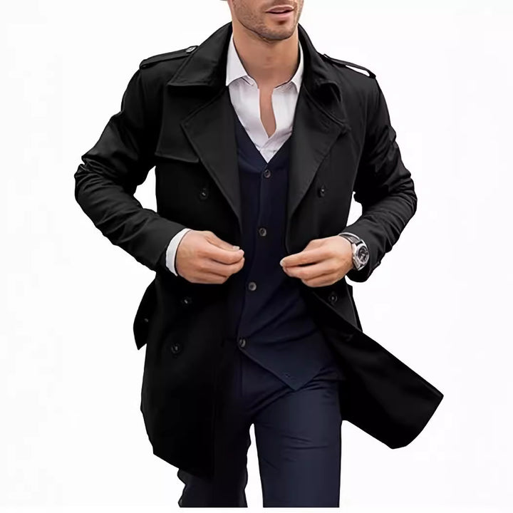 Lightweight trench coat for men with a modern design and stylish stand-up collar Lune London