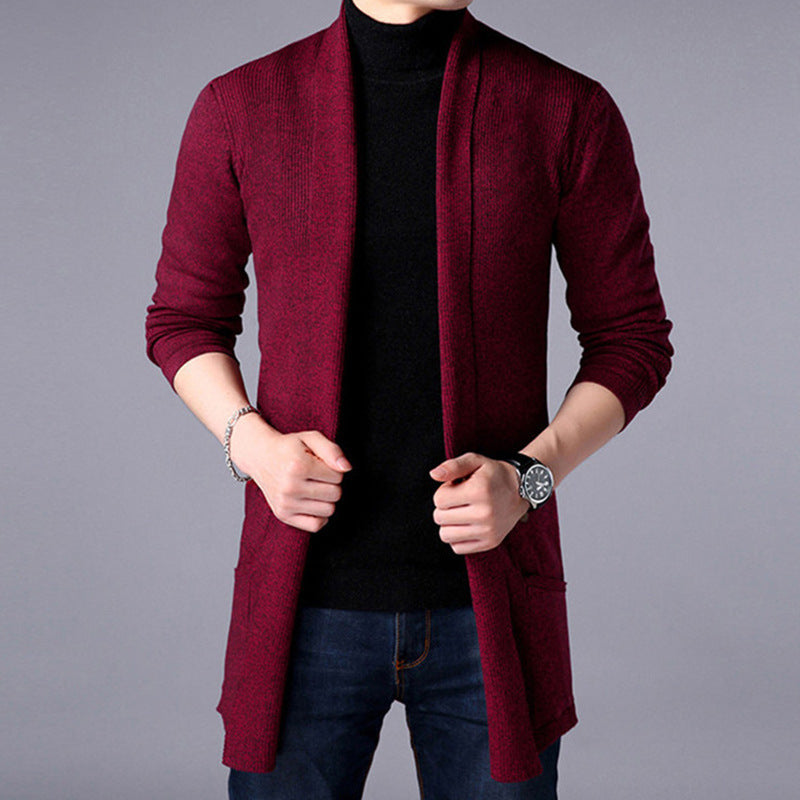 Men's knitted jacket with open cut and practical pockets Lune London