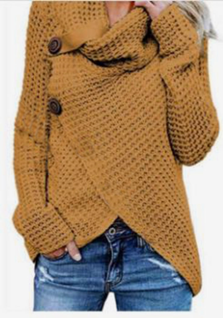 Women's knit jacket with asymmetrical closure and comfortable collar Lune London