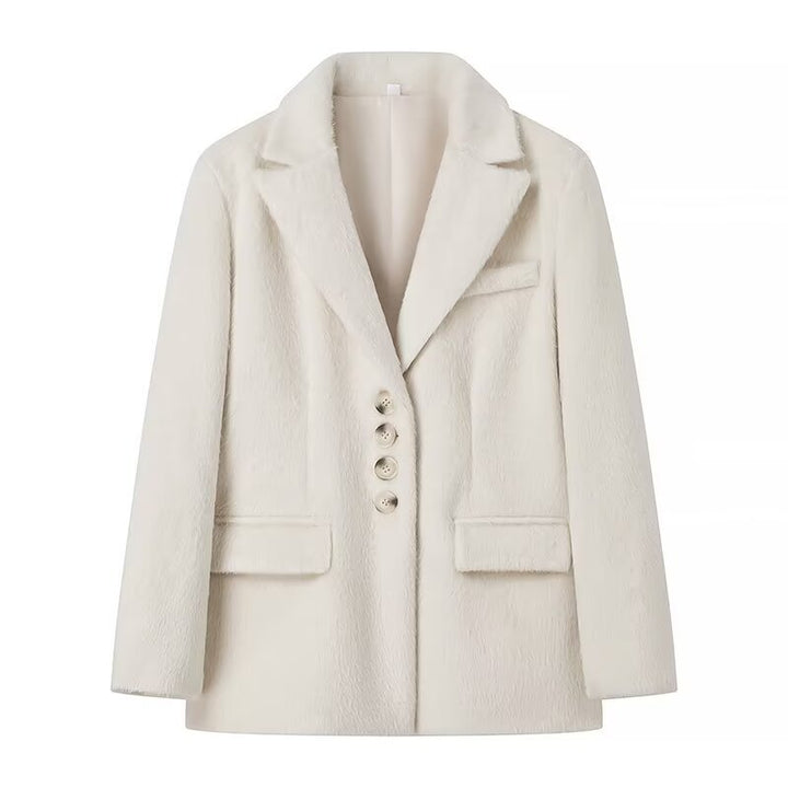 Women’s elegant wool blazer with soft fleece finish Lune London