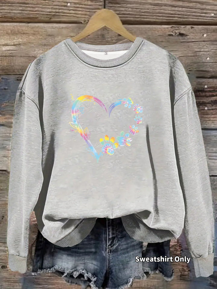 Sweatshirt femme avec motif cœur floral et coupe confortable Chic & Stil