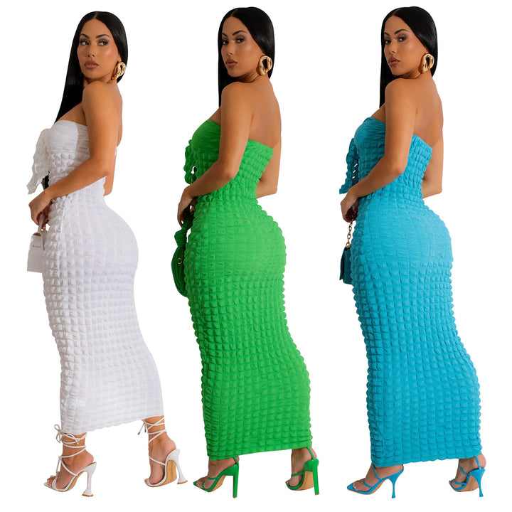 Lune London fitted strapless maxi dress