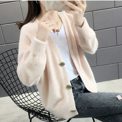 Ladies plush pullover with stylish button details Lune London