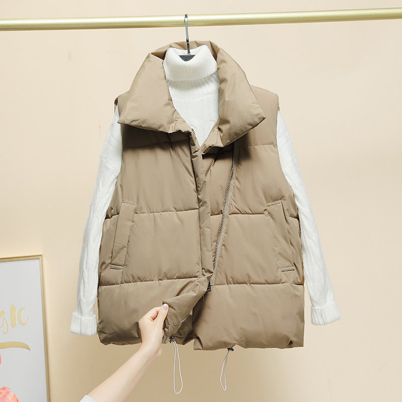 Ladies Fashionable and Lined Vest with High Collar Lune London