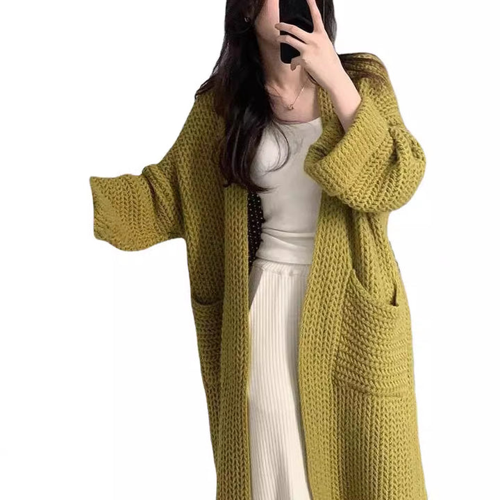 Cardigan en gros tricot pour femmes avec poches ouvertes et coupe décontractée Chic & Stil