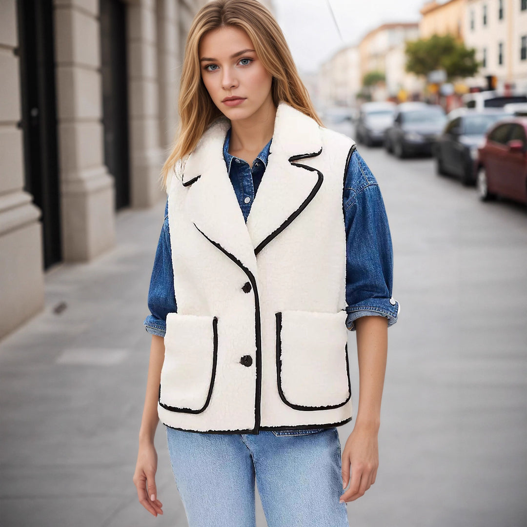 Elegant boucle style women's cardigan with practical pockets Lune London
