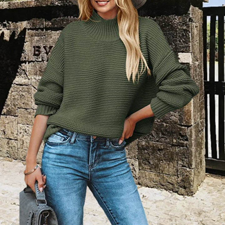 Women's sweater with high collar and textured fabric Lune London
