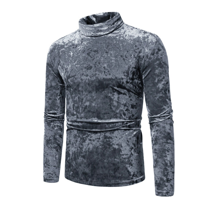 Elegant men's turtleneck sweater in velvet Lune London