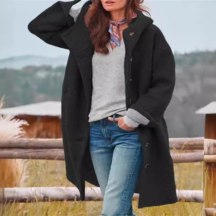 Oversized wool coat for women with a casual chic look and style