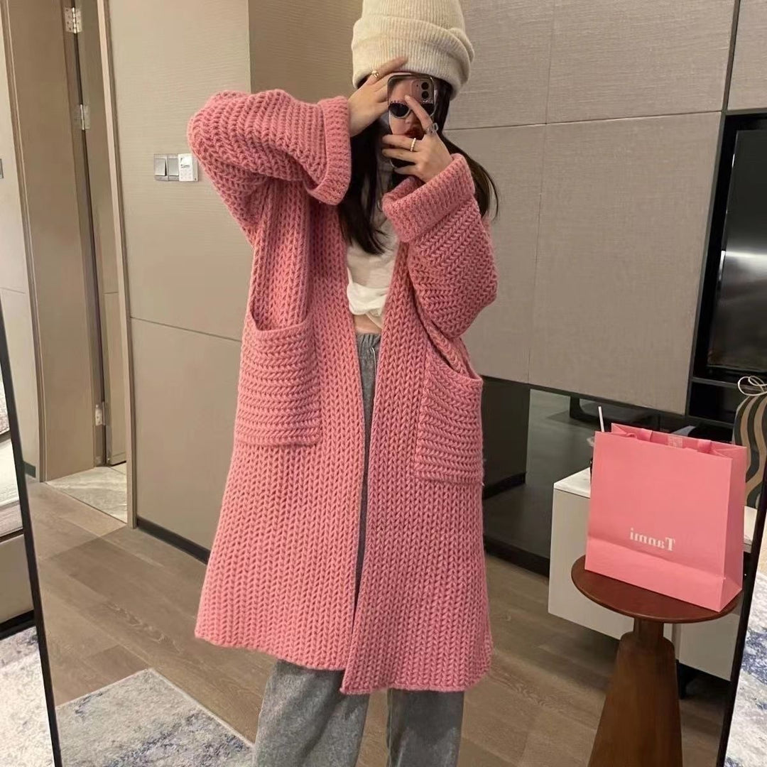 Women's knit coat with pockets Lune London