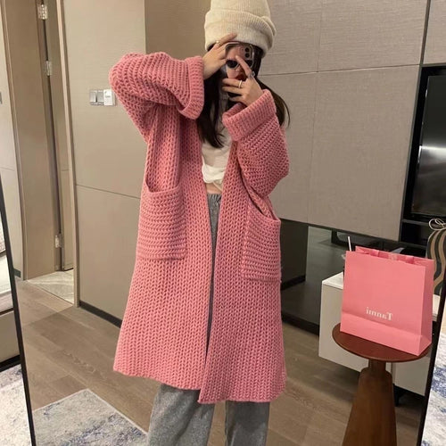 Women's knit coat with pockets Lune London