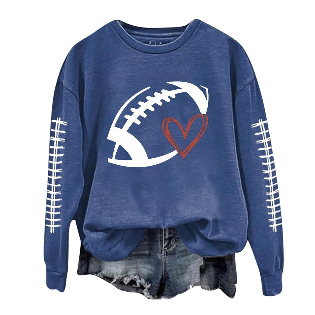 Sweatshirt femme avec motif de football sportif et coupe décontractée Chic & Stil