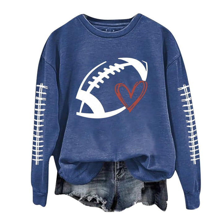 Sweatshirt femme avec motif de football sportif et coupe décontractée Chic & Stil