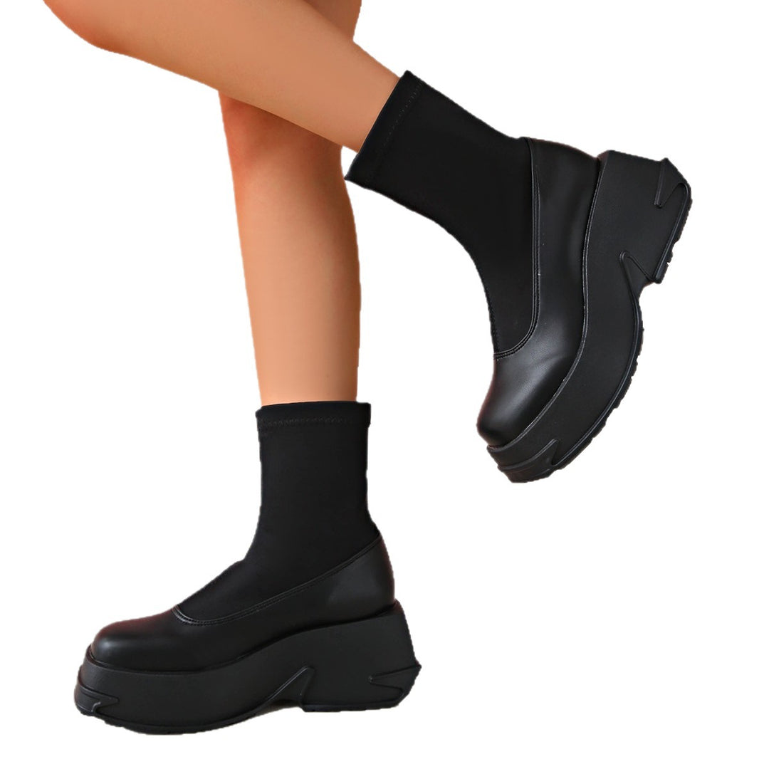 Women's platform sneakers with an elegant sock design and non-slip sole Lune London