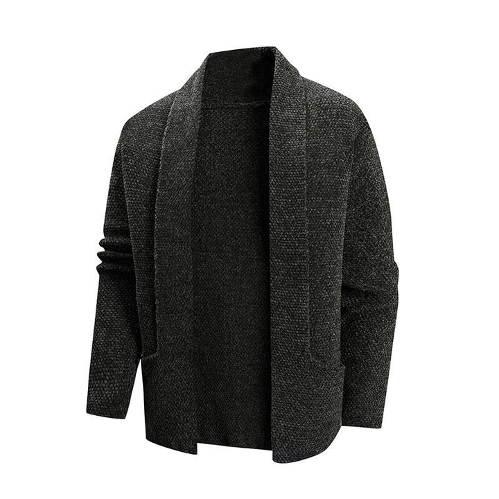 Ladies casual cardigan with open collar and modern chic and style details
