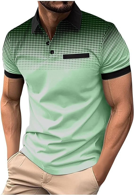 Short-sleeve polo shirt for men with gradient pattern Lune London