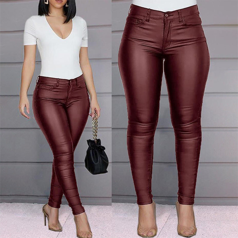 Pantalons ajustés taille haute pour femmes Chic & Stil