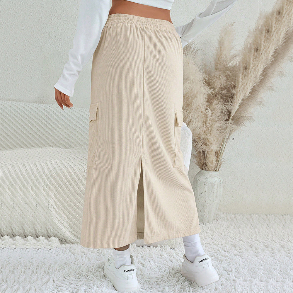 Jupe maxi pour femmes avec poches cargo pratiques et taille réglable Chic & Stil