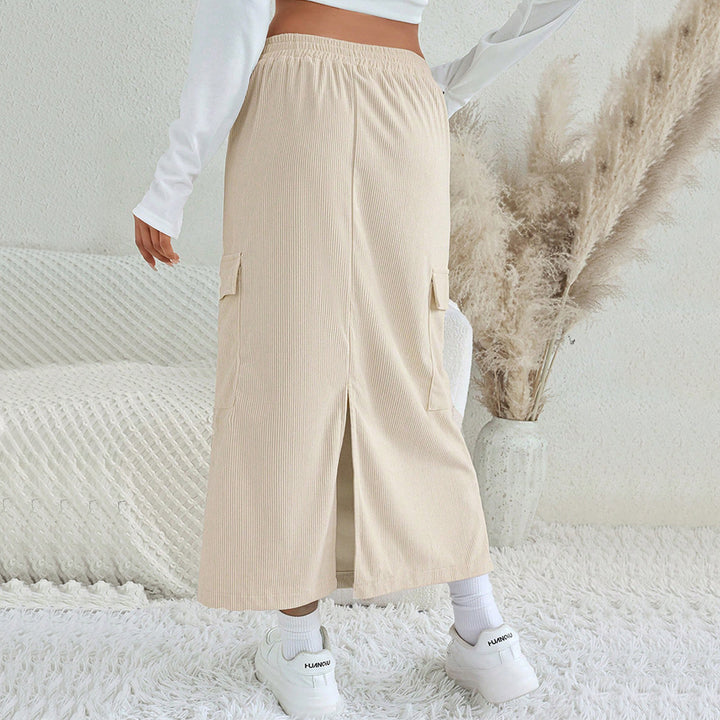 Jupe maxi pour femmes avec poches cargo pratiques et taille réglable Chic & Stil