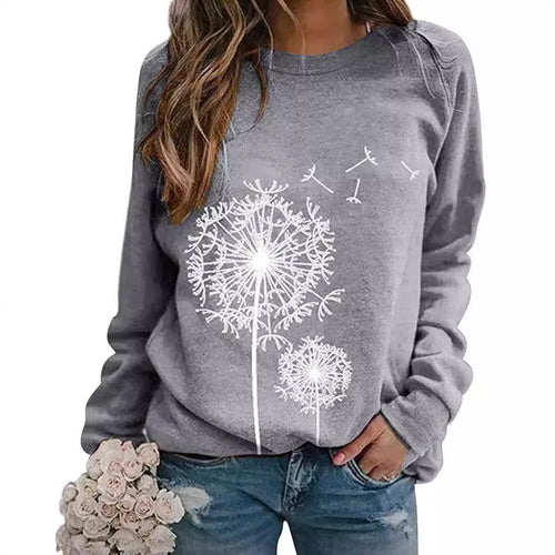 Women's sweatshirt with elegant dandelion motif Lune London