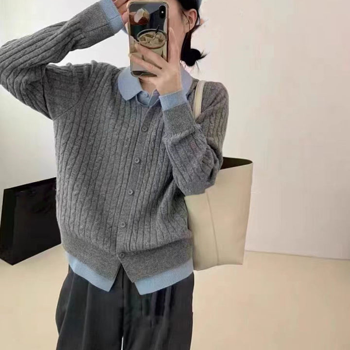 Cardigan pour femmes avec motif en câble texturé Chic & Stil